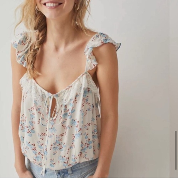 Free People | Boho Coquette Take It Away Lace Floral Bodysuit Top - Picture 7 of 7